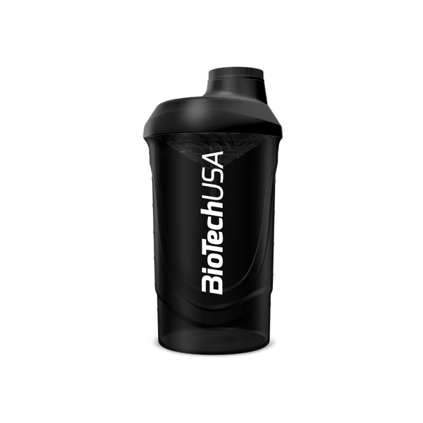 Keverőpalack, 600ml, BIOTECH USA "Wave Shaker", fekete-füst