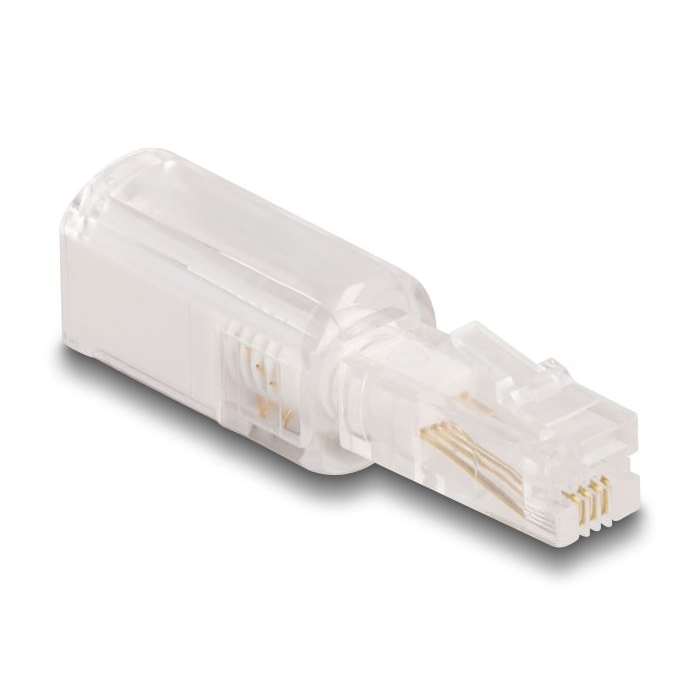 Delock telefon kábel csavarodás mentes adapterrel RJ10 apa - RJ10 anya (88169) (delock88169)