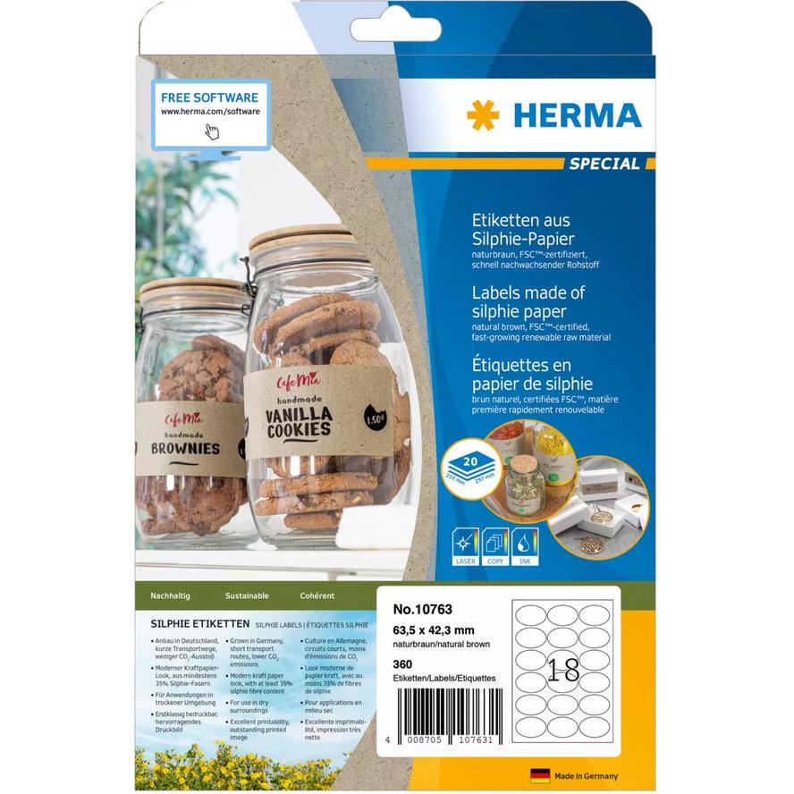 Herma 63.5x42.3 Ovális címke (360 címke / csomag) (10763)