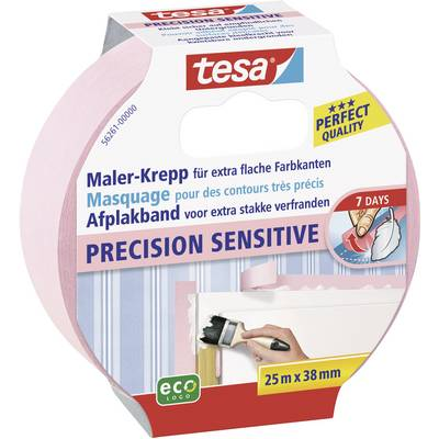 Tesa maszkolószalag, fedő, festőszalag 25 m x 38 mm rózsaszín tesa® Maler-Krepp Precision Sensitive 56261 (56261)