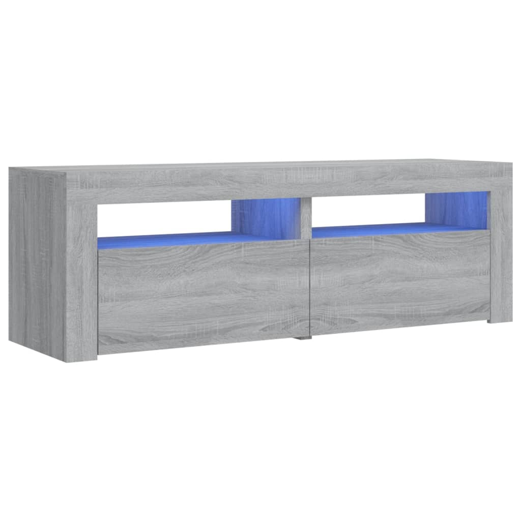 szürke sonoma színű TV-szekrény LED-lámpákkal 120 x 35 x 40 cm (815685)