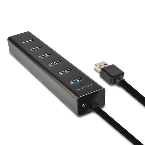 Хъб USB Axagon HUE-SA7BP, 7x USB 3.0, Micro USB зареждане