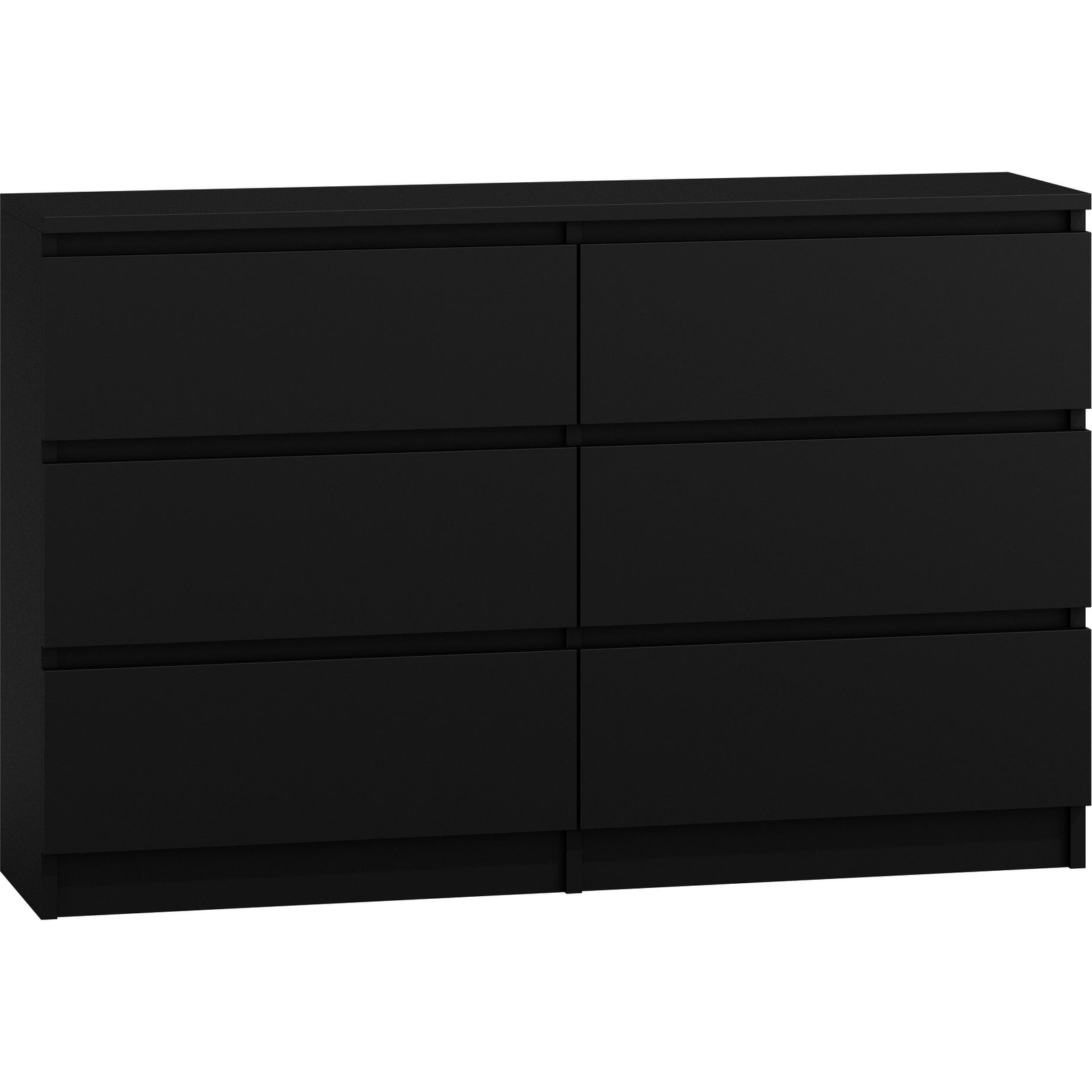 Viana M6 Komód - 2x3 Fiókos, Fekete (M6 120 CZERŃ)