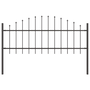 Kertkerítés íves tetejű Szürke 8,5x0,75 m Acél