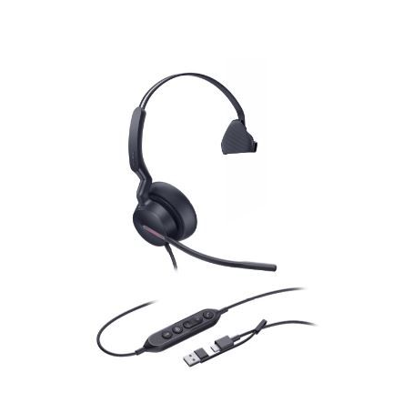 Yealink UH46 Mono USB-C/A Headset Auricolare Cablato A Padiglione Ufficio USB Type-C / USB Type-A Nero