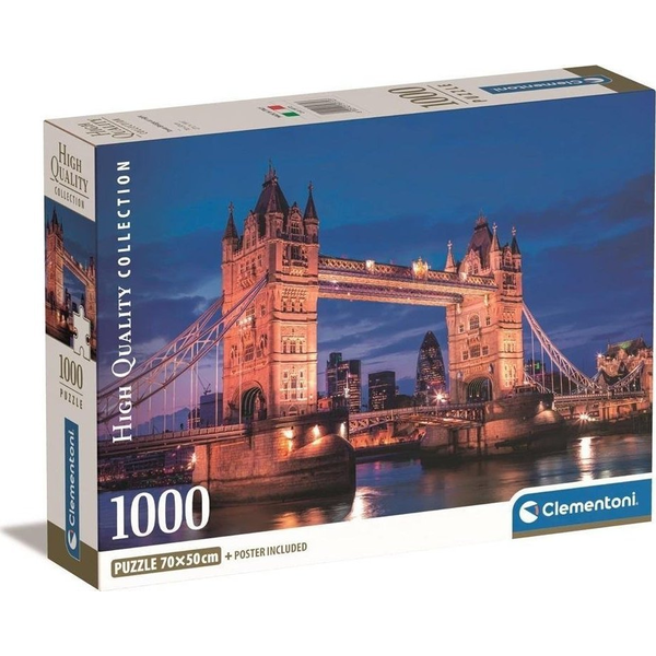 Clementoni Tower Bridge At Night Пъзел 1000 броя Сгради