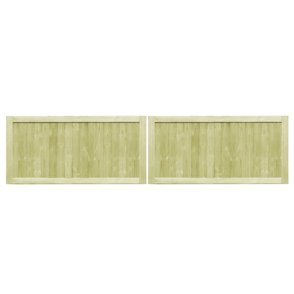 2 db impregnált fenyőfa kertkapu 300 x 75 cm (45338)