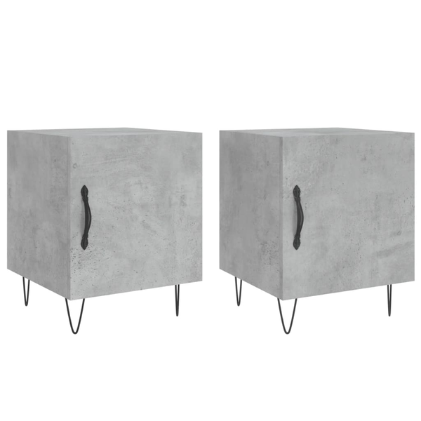 Комплект нощни шкафчета vidaXL, 2 бр, Бетонно сиво, 40x40x50 см, Инженерно дърво, 18.24 Kg