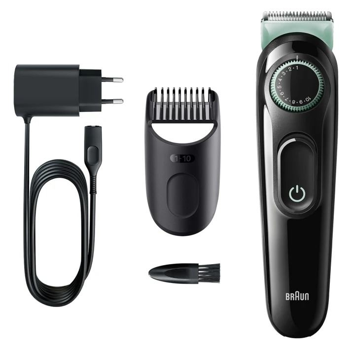 Braun BT3321 zastrihávač fúzov Striedavé napájanie / batéria 20 1 cm Čierna, Zelená