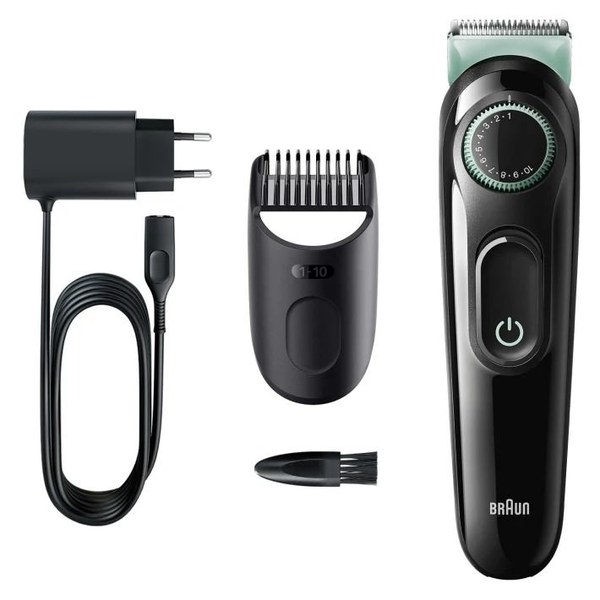 Braun BT3321 skæg trimmer Vekselstrøm/batteri 20 1 cm Sort, Grøn