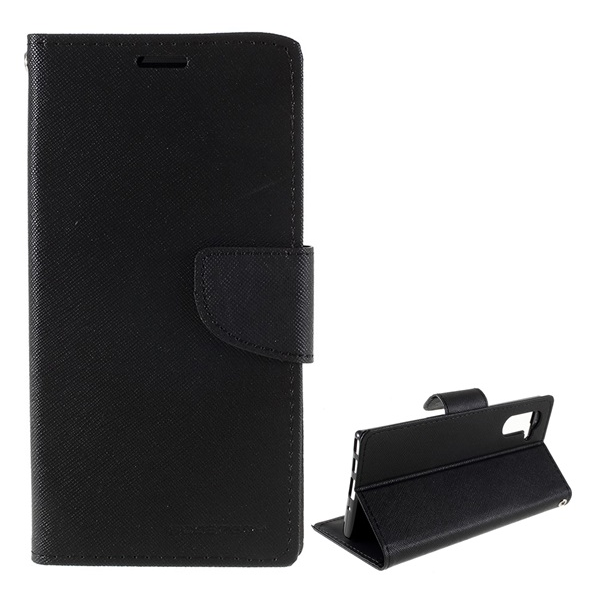 Mercury Fancy Diary Samsung Galaxy Note 10 Flip Tok - Fekete (GP-90703)