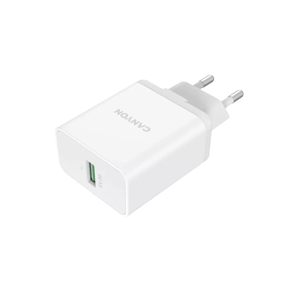 Мрежово бързо зарядно Canyon CNE-CHA36W01 QC 3.0, 36W бяло (CNE-CHA36W01)