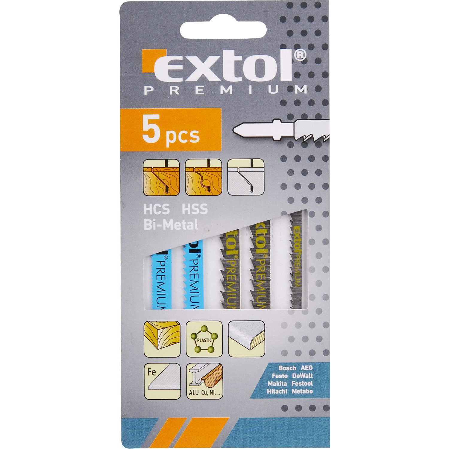 EXTOL PREMIUM 8805100 szúrófűrészlap készlet, Bi-metal, HSS, HCS (8805100)