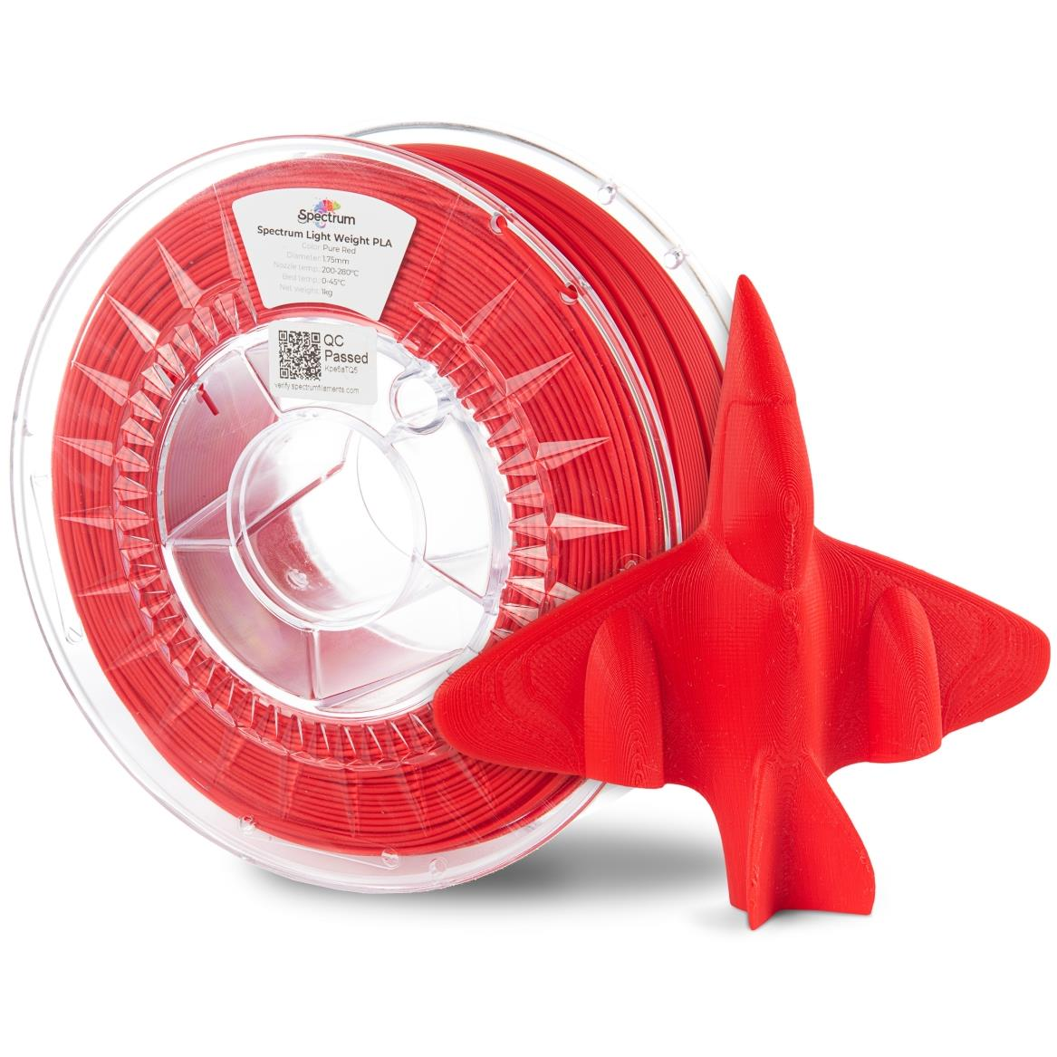 Spectrum Light Weight PLA 1,75 mm, Pure Red, 1 kg (81005)