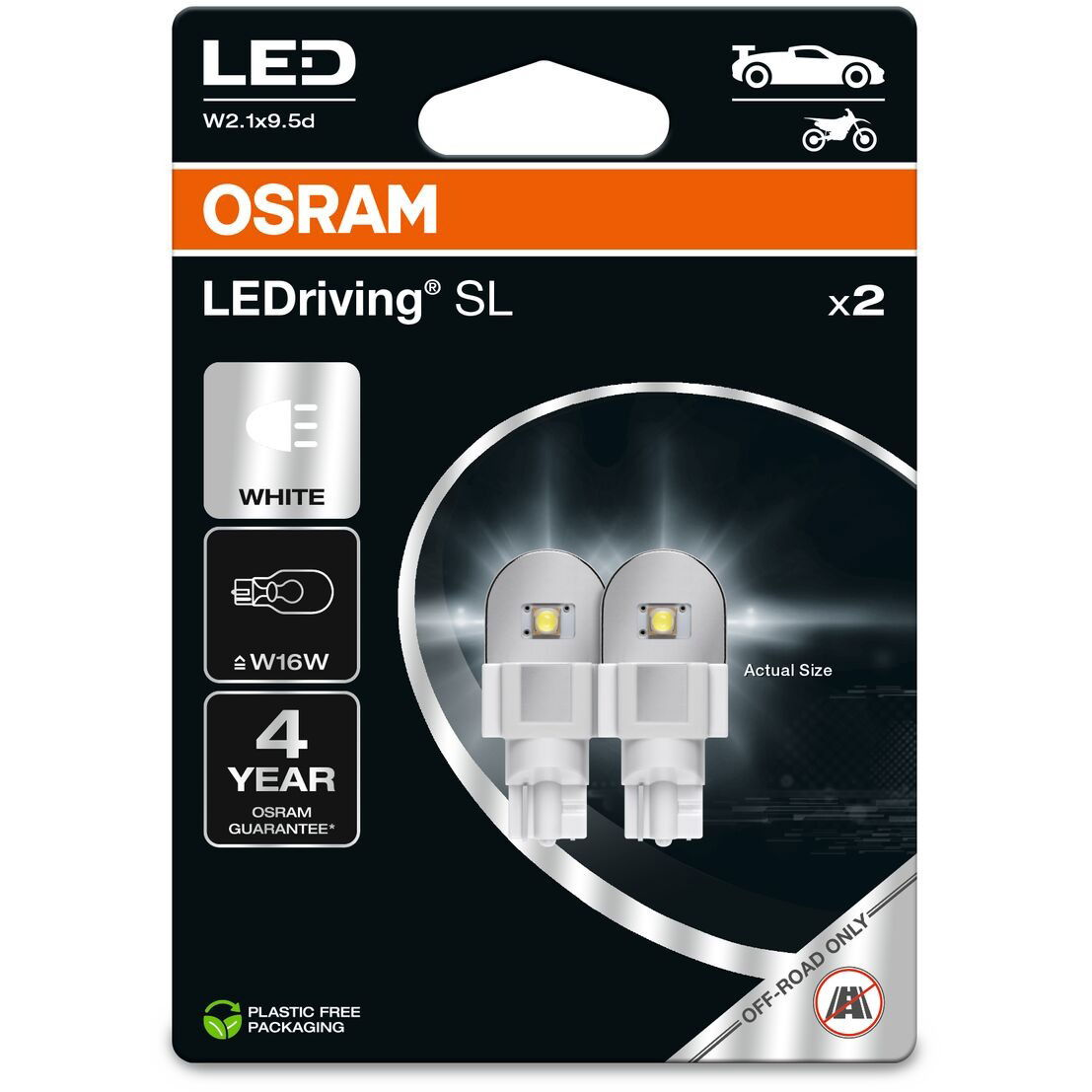 OSRAM LEDriving SL W16W hideg fehér 6000K 12V, 2 db (921DWP-2BL)