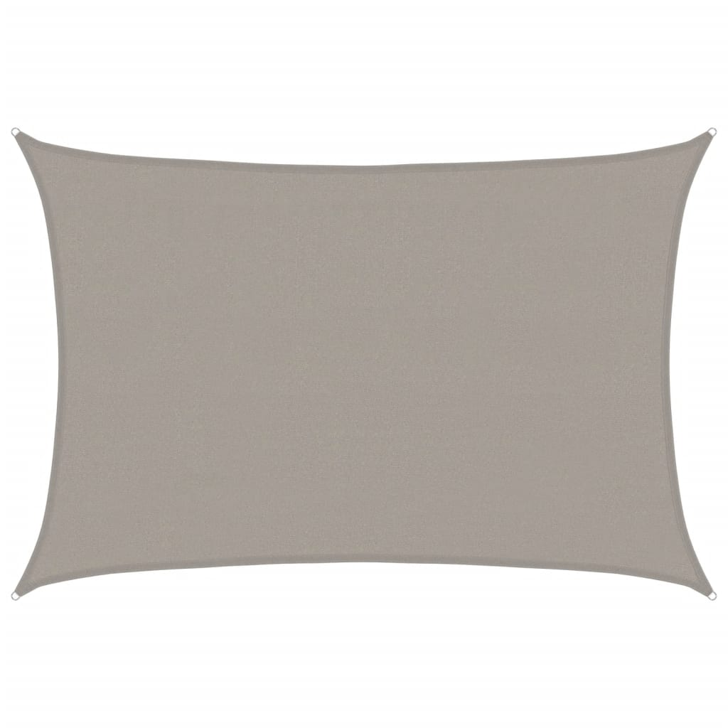 világosszürke négyszögletű HDPE napvitorla 160 g/m² 4x5 m (4001990)