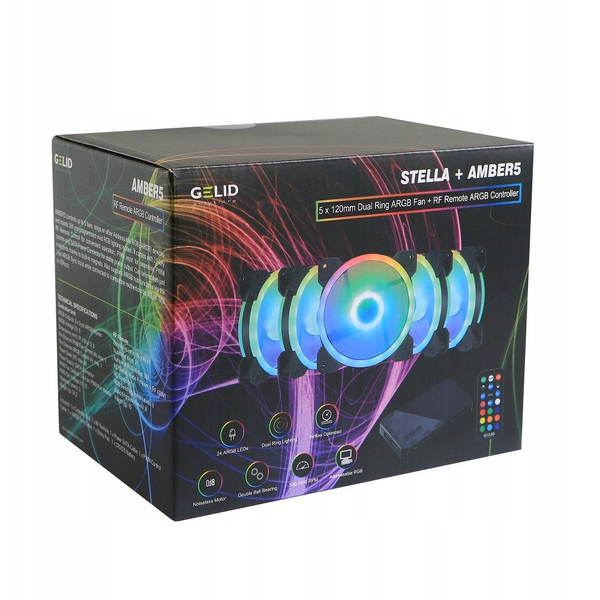 Gelid 120mm Amber5 ARGB Combo Bundle (RF-RGB-MP-01)