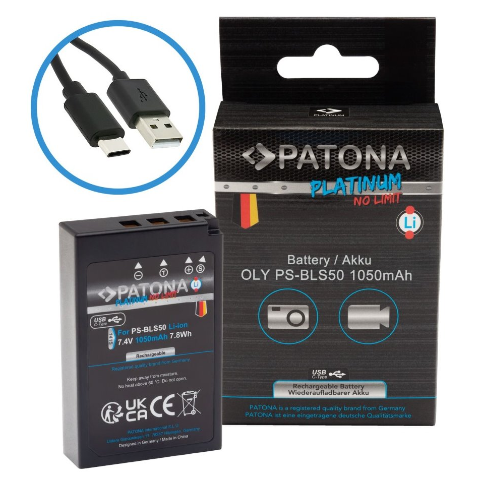 Patona PT1415 Pro BLS-5/BLS5 akkumulátor Olympus fényképezőgépekhez 1050mAh (PT1415)