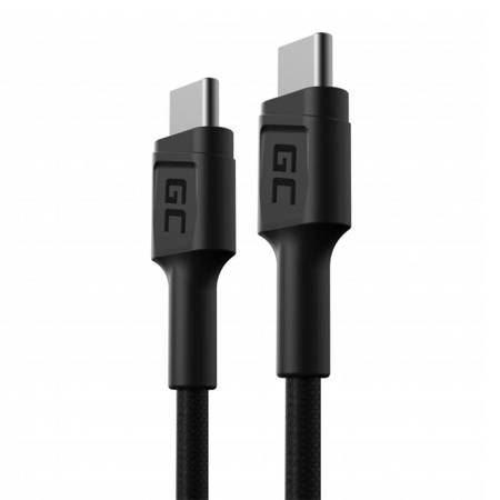 Green Cell USB-C - USB-C adat és töltőkábel 0,3m fekete (KABGC31) (KABGC31)