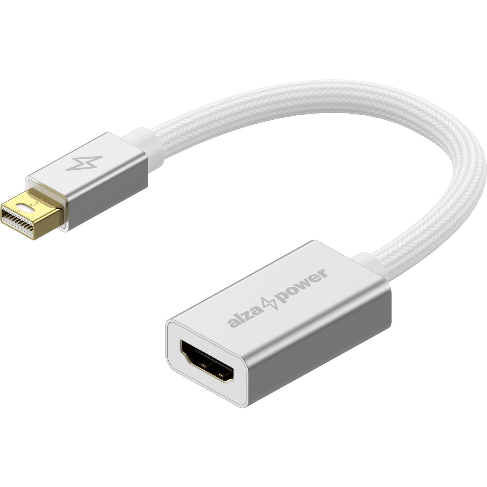 AlzaPower AluCore Mini DisplayPort (M) to HDMI (F) 4K 30Hz ezüst (APW-ADMDPHD2S)