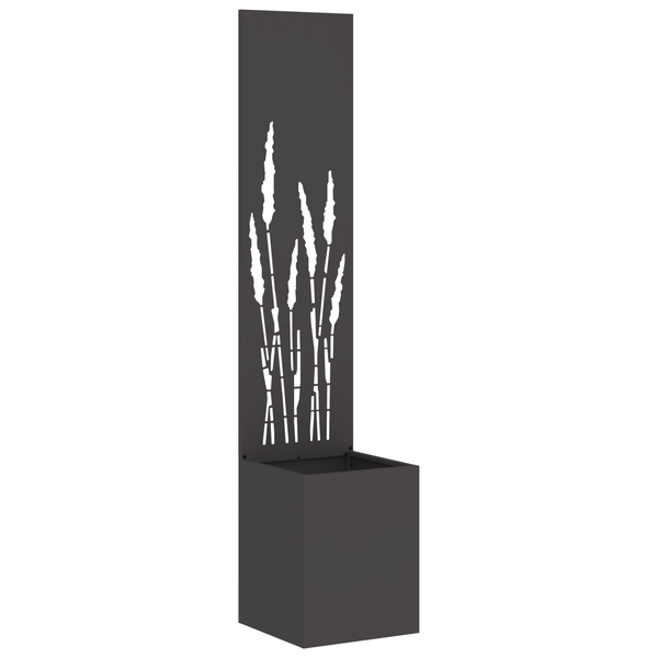 Ghiveci de Grădină cu Panou Decorativ Negru 32 x 140 cm