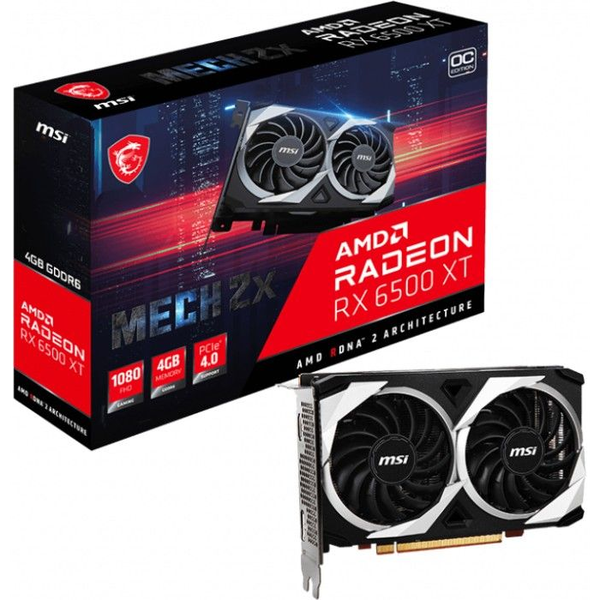 MSI MECH RADEON RX 6500 XT 2X 4G OC grafická karta AMD 4 GB GDDR6