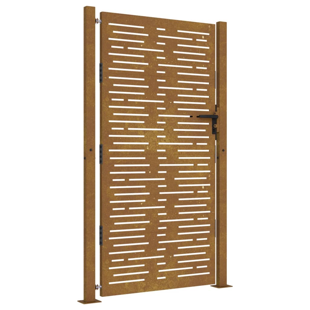 fűmintás corten acél kerti kapu 105 x 205 cm (153255)