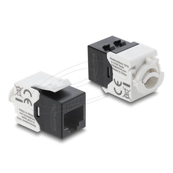 Keystone Modul RJ45 Buchse zu LSA Cat.6 UTP mit Verschlussclip und kabelbinderfrei