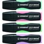 STABILO Szövegkiemelő készlet, 2-5 mm,  "Green Boss Pastel", 4 különböző szín (TST607042)