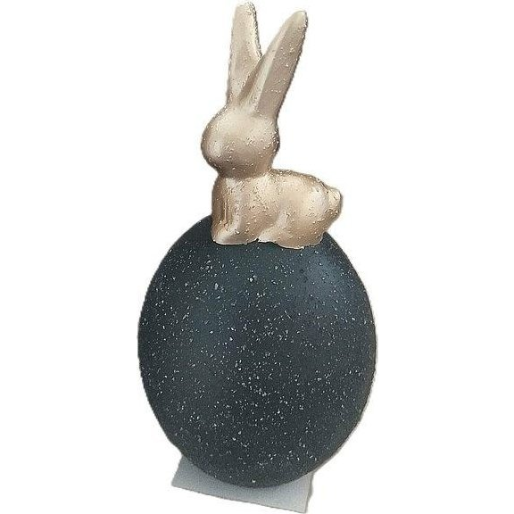 Jajko ceramiczne nakrapiane ze złotym zającem