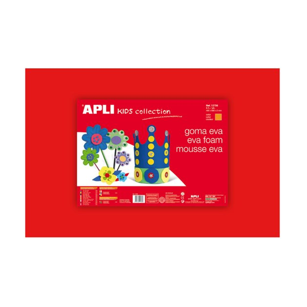 Apli Eva Sheets Moosgumi 400x600mm kreatív gumilap - Piros (5 db / csomag) (12756)