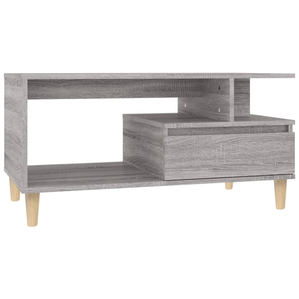 szürke sonoma szerelt fa dohányzóasztal 90x49x45 cm (819618)