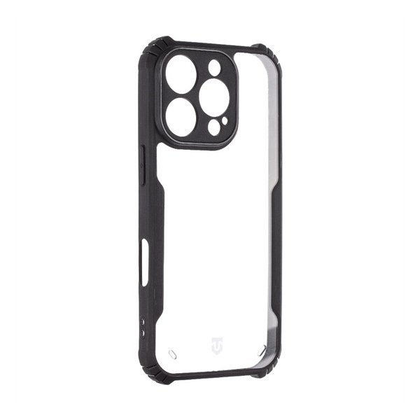 Apple iPhone 16 Pro, Szilikon tok, közepesen ütésálló, légpárnás sarok, Tactical Quantum Stealth, átlátszó/fekete (S99133)