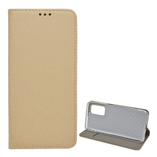 Tok álló, bőr hatású (FLIP, oldalra nyíló, asztali tartó funkció, rombusz minta) ARANY [Xiaomi Mi 10T Pro 5G] (5996591009483)