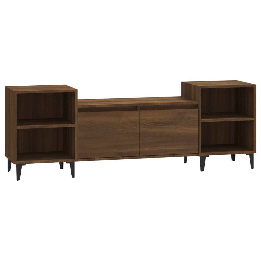 barna tölgyszínű szerelt fa TV-szekrény 160x35x55 cm (821203)
