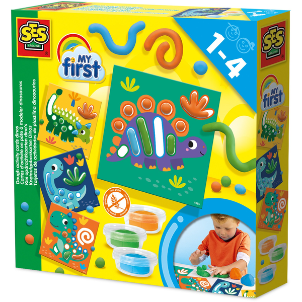 SES Creative My First - Dough activity cards dinos Modeleringsvoks Flerfarvet