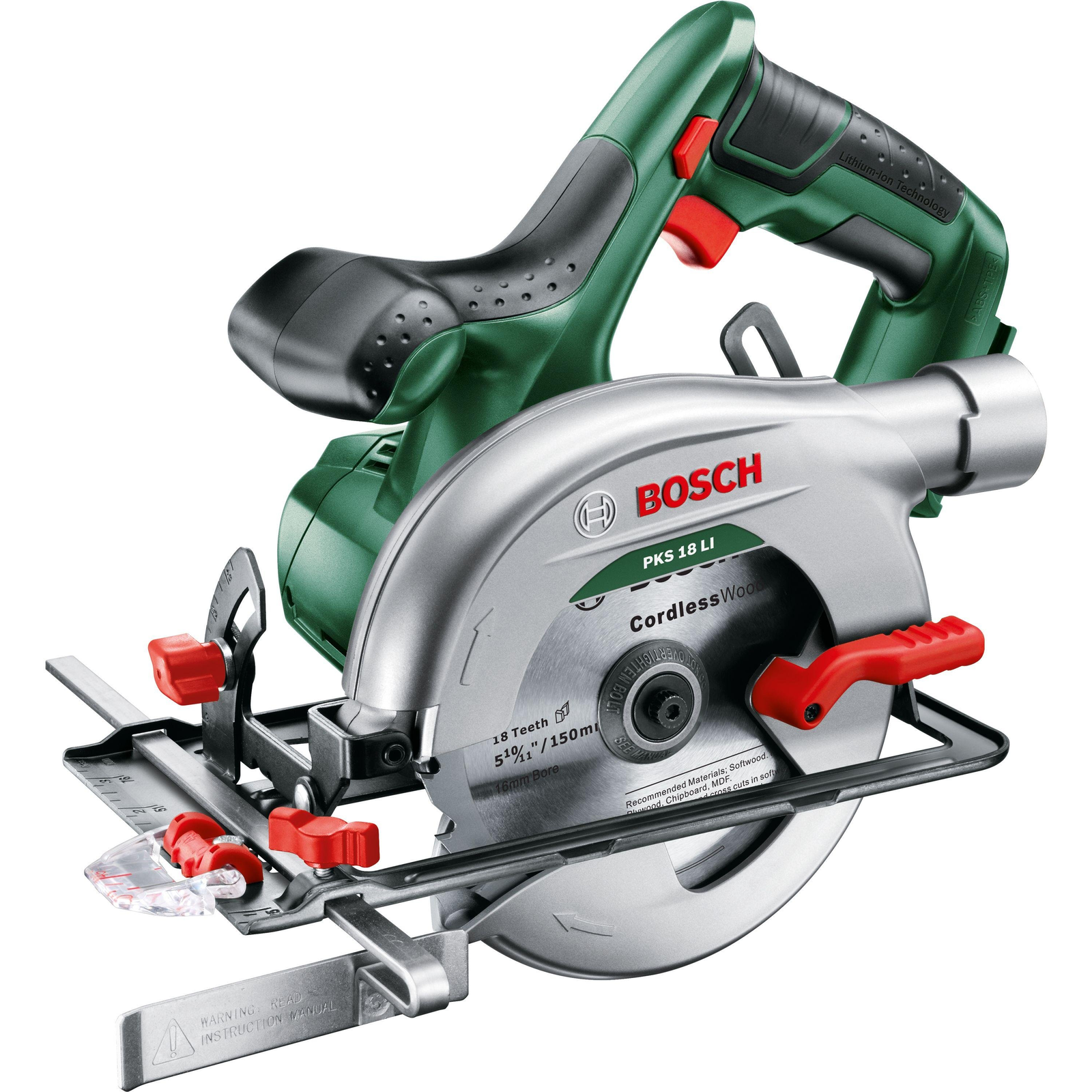 Bosch PKS 18 LI 15 cm Fekete, Zöld, Rozsdamentes acél 3800 RPM (06033B1300)