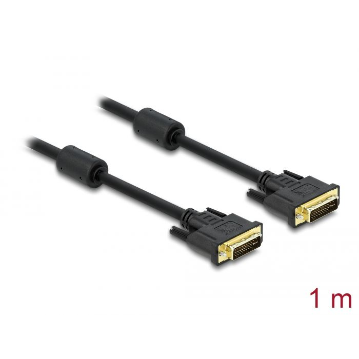 Delock DVI 24+5 apa > DVI 24+5 apa kábel 1m fekete (83110) (delock83110)