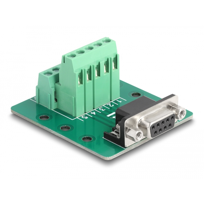 Delock D-Sub 9 tűs anya - Terminal Block DIN sínhez (66908) (66908)