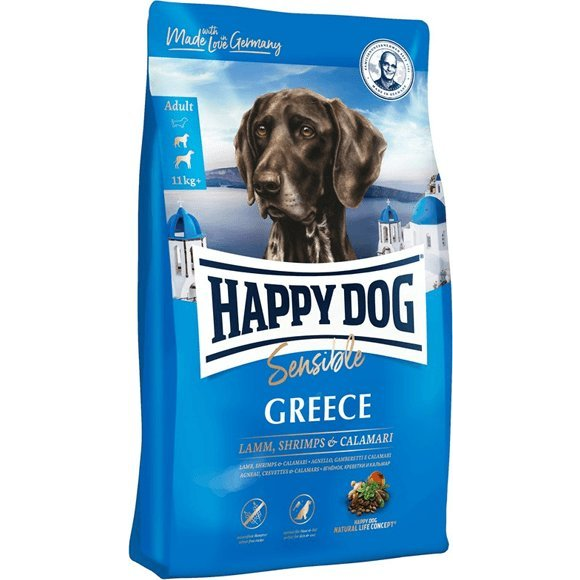 Happy Dog Sup. Sens Greece 11 kg Bárány, Garnéla, Tintahal, Mediterrán Rizs és Zöldségmix 137689