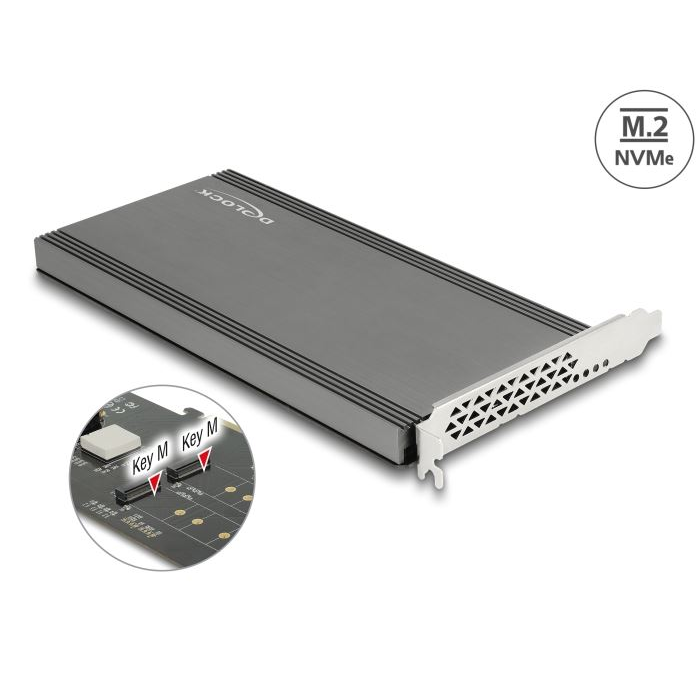 Delock PCI Express x16 kártya - 2 x belső NVMe M.2 Key M (89961) (del89961)