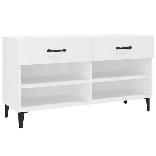 Шкаф за обувки vidaXL, Бял, 102x35x55 см, MDF