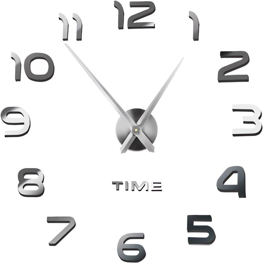 Ruhhy Design 3D sticker clock 22143, 130 cm silver (00022143)