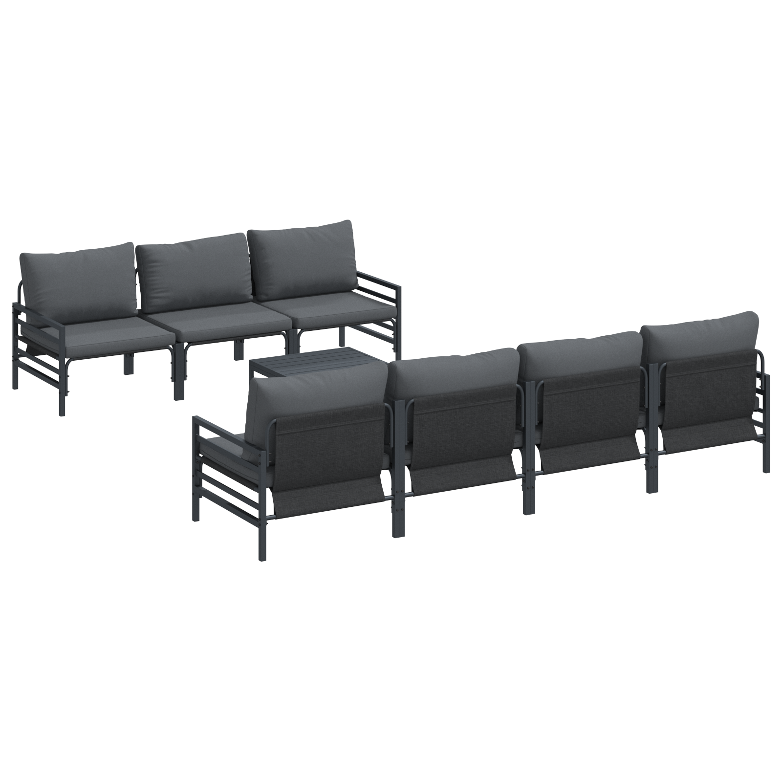 Kerti Kanapé Szett párnával párnával 8 pcs Antracit 70 x 70.5 x 31.5 cm (3378957)