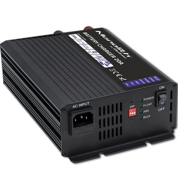 NABÍJAČKA PRE 12V BATÉRIE LiFePO4 AGM GEL SLA 20A 3-STUPŇOVÉ NABÍJANIE