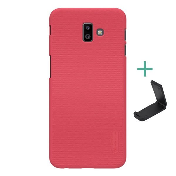 NILLKIN SUPER FROSTED műanyag telefonvédő (gumírozott, érdes felület + asztali tartó) PIROS [Samsung Galaxy J6 Plus (SM-J610F)] (5996457844760)