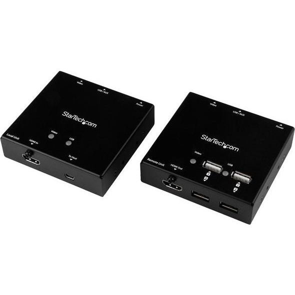 StarTech.com ST121USBHD audió/videó jeltovábbító AV adó- és vevőegység Fekete (HDMI over CAT6 Extender w)