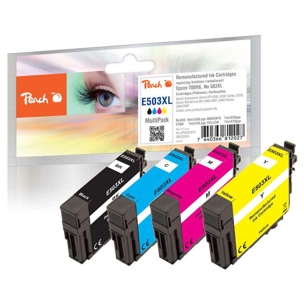 Peach PI200-970 inktcartridge 4 stuk(s) Compatibel Hoog (XL) rendement Zwart, Cyaan, Magenta, Geel