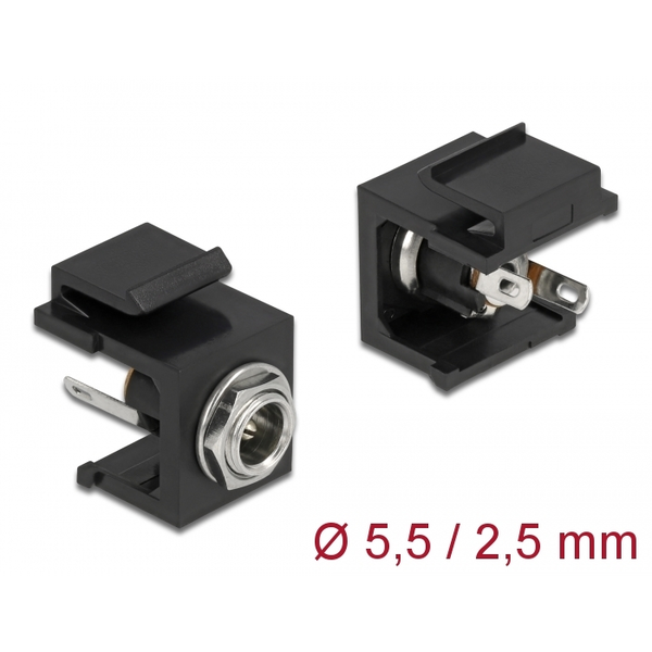 Keystone Modul DC 5,5 x 2,5 mm Buchse schwarz