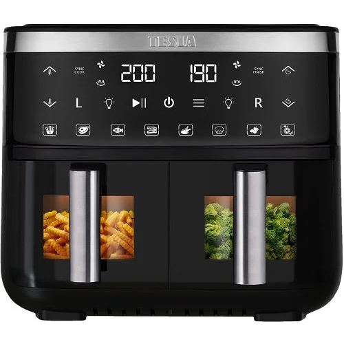 Tesla AirCook Q450 DualZone forró levegős sütő fekete (tesla Q450)